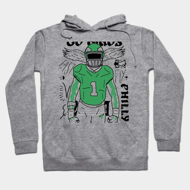 Go Birds Bleed Kelly Green Philly Football Hoodie by Rezolutioner